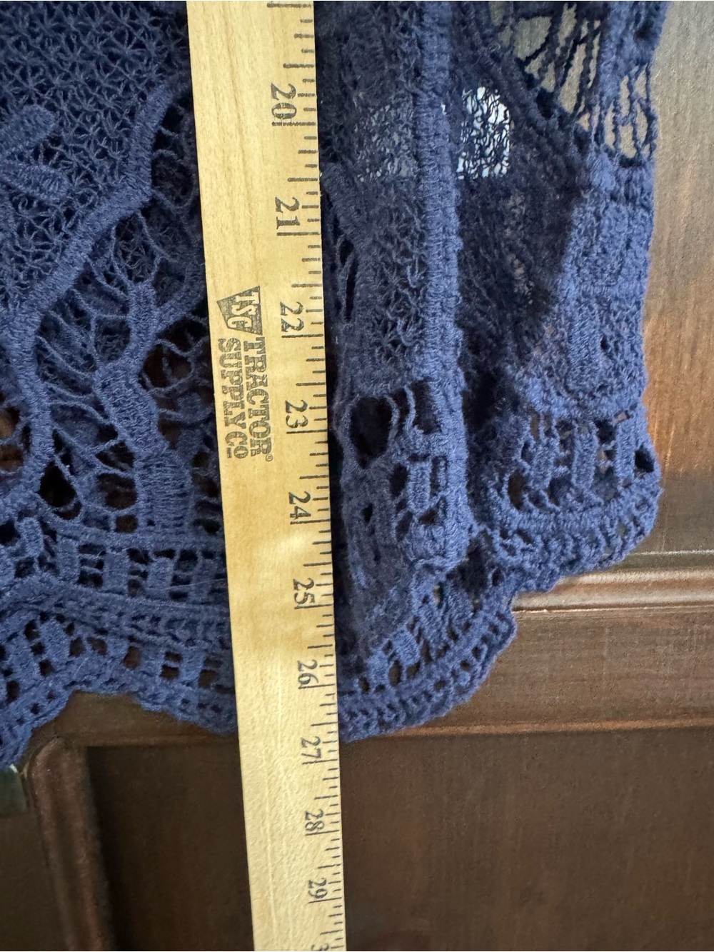 Cupio Crochet Lace Navy Blue Blouse size Medium Cottagecore - Picture 8 of 8